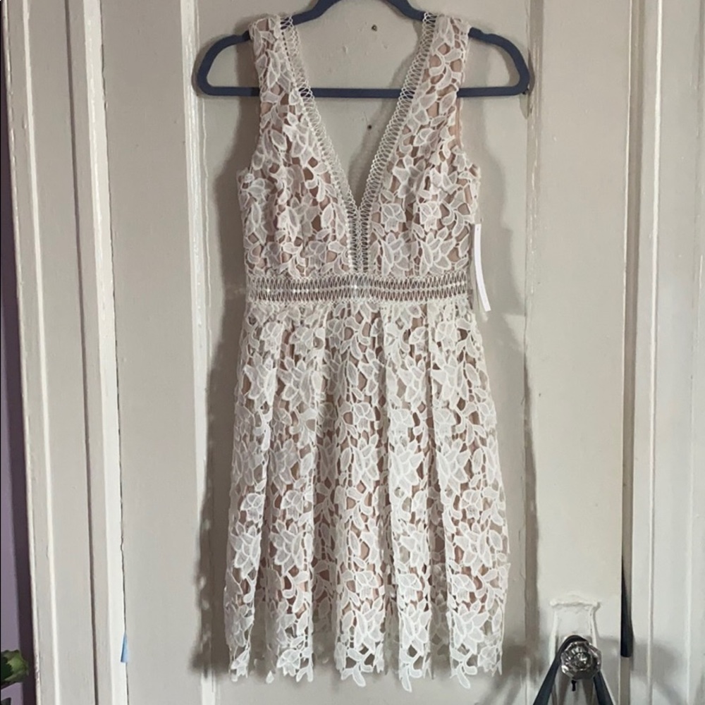 Aqua white dress